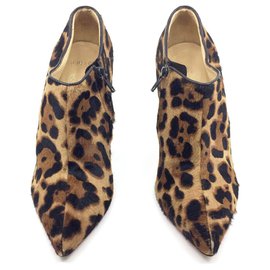 Christian Louboutin-Leopard stiletto ankle boots 100 MM-Multiple colors