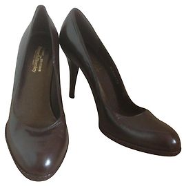 Décolleté Stuart Weitzman Marrone Pelle e Pelle di Serpente Marrone