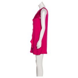 Halston Heritage-Ein Kleid aus Seide mit Schultern-Pink
