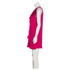 Halston Heritage-One shouldered silk dress-Pink