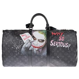 Superb BATBAG customized by Patbo on Louis Vuitton Keepall 55 eclipse new condition! Black