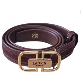 Lanvin-LANVIN NUOVA Cintura 70-D'oro,Marrone scuro