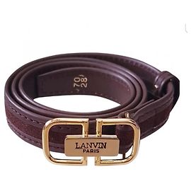 LANVIN NEW Belt 70 Golden Dark brown