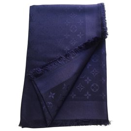 Louis Vuitton-Écharpe monogramme-Bleu