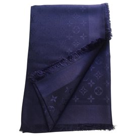 Louis Vuitton-Lenço do monograma-Azul