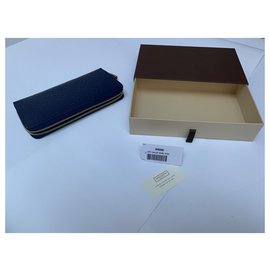 Louis Vuitton-Carteira zippy azul-Azul marinho