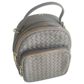 Autre Marque-Leather backpack mini-Dark grey