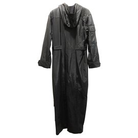 D&G-D & G Dolce & Gabbana Maxi Hooded Rain Jacket Black-Black