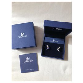 Swarovski-boucles d'oreille Swarovski-Argenté
