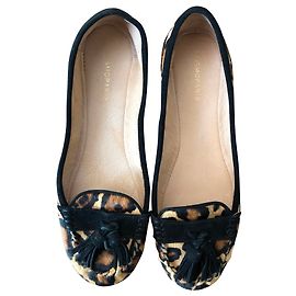 Autre Marque Leopard print leather moccasins 37 Leopard print