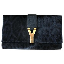 Yves Saint Laurent-Chyc-Nero,Stampa leopardo,Blu scuro
