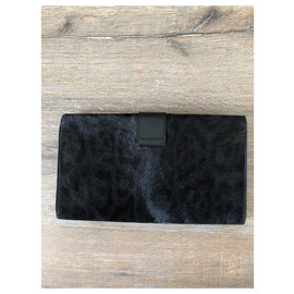 Yves Saint Laurent-Chyc-Noir,Imprimé léopard,Bleu foncé