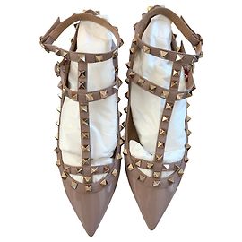 Valentino Rockstud ballet flats pink leather Pink