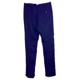 Acne-Pantaloni di lino viola-Porpora