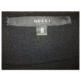 Gucci-GUCCI V-NECK CASHMERE JUMPER DE MALHA-Preto