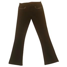 Ikks ICode black flared trousers with embroidered pockets Black