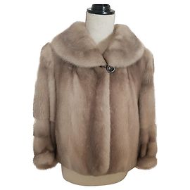 Yves Salomon visón corto Beige