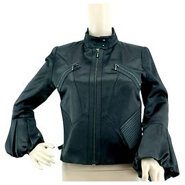 Barbara Bui Bell sleeved satin jacket Black