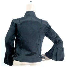 Barbara Bui-Bell sleeved satin jacket-Black