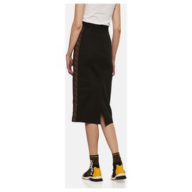 Fendi-Fendi Jersey Skirt with logo NEW-Black