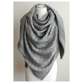 Gucci-GREY SCARF GUCCI NOUVEAU-Gris