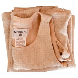 Chanel-Falda elegante-Beige