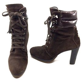 Moncler botines de gamuza Castaño