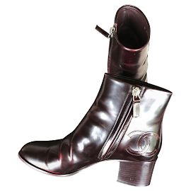 Chanel Ankle Boots Dark red