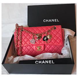 Chanel-Bolso mediano Valentine con solapa-Rosa,Fucsia