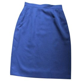 Givenchy-GIVENCHY, falda lápiz azul marino, 38.-Azul marino