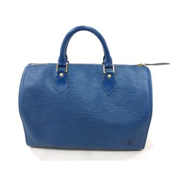 Louis Vuitton-Speedy 30 Cuero epi azul-Azul