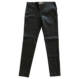 Leggings de cuero strech verde bronce T. 40 BDBA Nine Verde oscuro