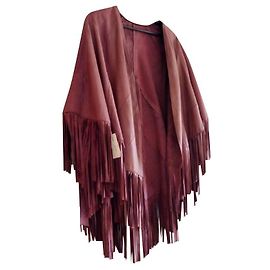 Autre Marque Cape red suede high end Red