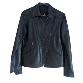 Autre Marque-Perfecto black leather jacket-Black