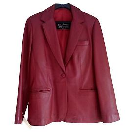 Autre Marque Red leather jacket 1 button Red