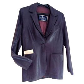 Autre Marque-Purple leather jacket-Purple