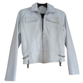 Autre Marque FOX LEATHER Lederjacke aus weißem Lammleder Weiß