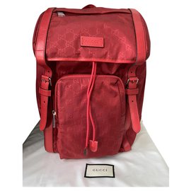 Gucci-GUCCI BACKPACK RED GG NEW GG SUPREME-Red