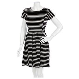 Autre Marque Peter Som Design Nation Dress Black White Stripe Blue