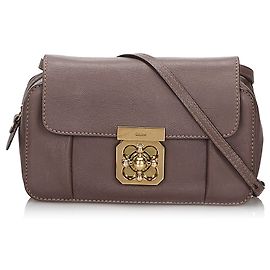 Chloé Borsa a tracolla Elsie Mini in pelle marrone Chloe Marrone Marrone scuro