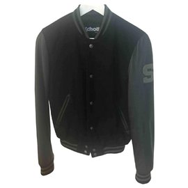 Black leather schott jacket Black
