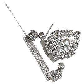inconnue Weißgold Deco Brosche ClipArt, Platin, Diamanten. Andere