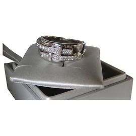 Anello GUY LAROCHE Oro bianco 750  e diamanti TDD 55 P.B 6 gr Argento