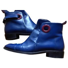 Botines Acne Studios de piel azul oscuro Azul oscuro