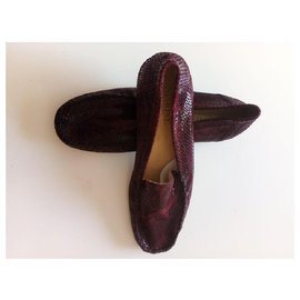 Autre Marque-women's burgundy loafers-Dark red