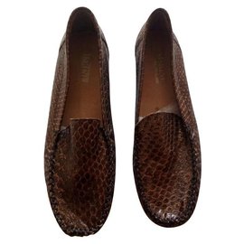 Autre Marque-loafers for women golden crocodile-Golden