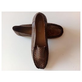 Autre Marque-loafers for women golden crocodile-Golden
