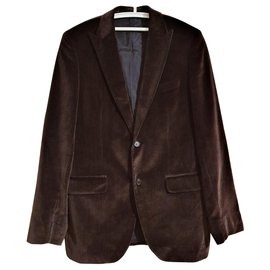 Blazer Hugo Boss Marrom de Algodão e Modal Marrom