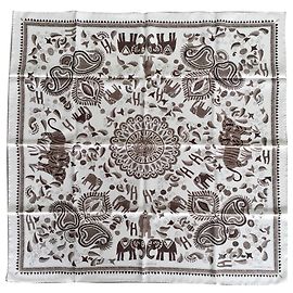 Hermès Square Kantha Eggshell