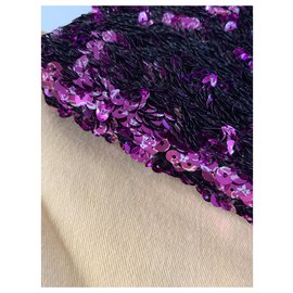 Louis Vuitton-Louis Vuitton Rococo Sequin Clutch-Purple